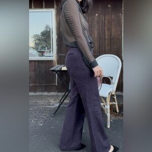 Dark purple wool trousers bottom flare Thomas Pink EUC